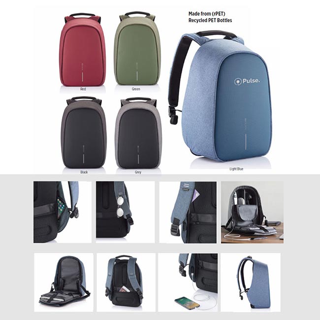 Anti-Theft Backpack in RPET Material