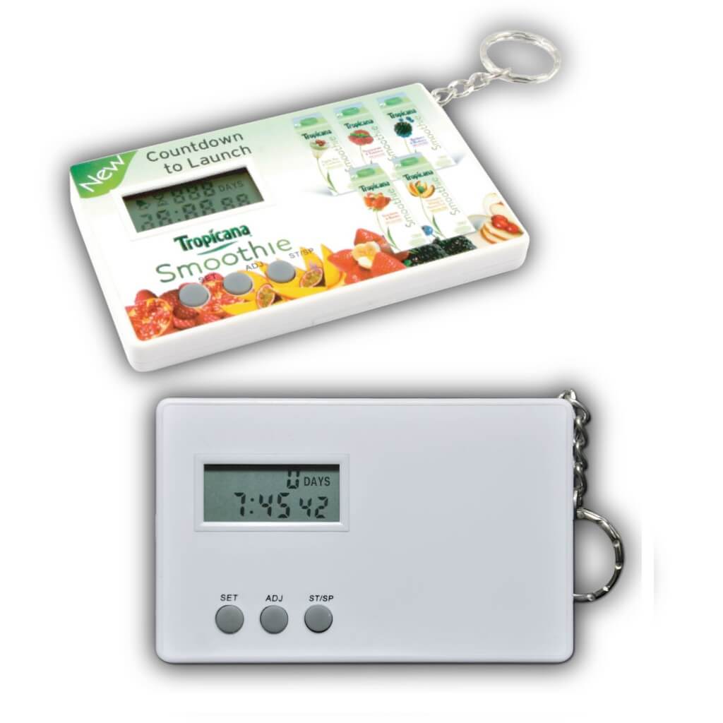 Countdown Time Clock Key Rings