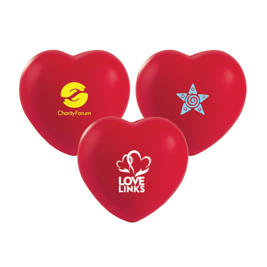 Heart-shaped anti-stress balls